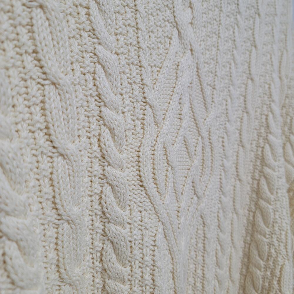 Austin Reed Cream Cable Knit Sweater Medium - Picture 6 of 8